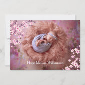 Cherry Blossom Babydusche | Foto Dankeschön Karte (Rückseite)