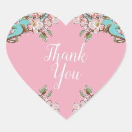 Cherry Blossom Babydusche Herz-Aufkleber