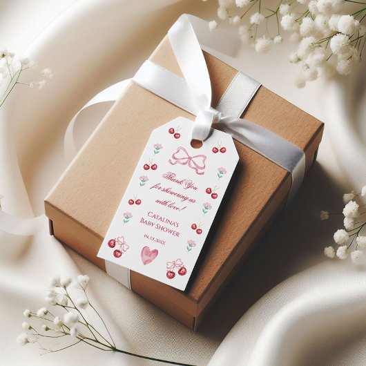 Cherry Blossom Babydusche Vielen Dank Geschenkanhänger