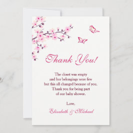 Cherry Blossom Babydusche zum Download Vielen Dank Einladung