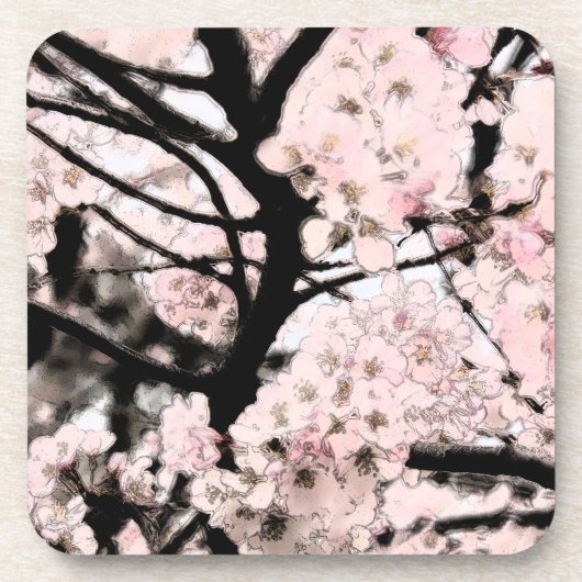 Cherry Blossom bearbeitet Untersetzer (Vorderseite)