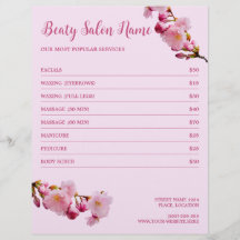 Cherry Blossom Beauty Salon Services Preisliste