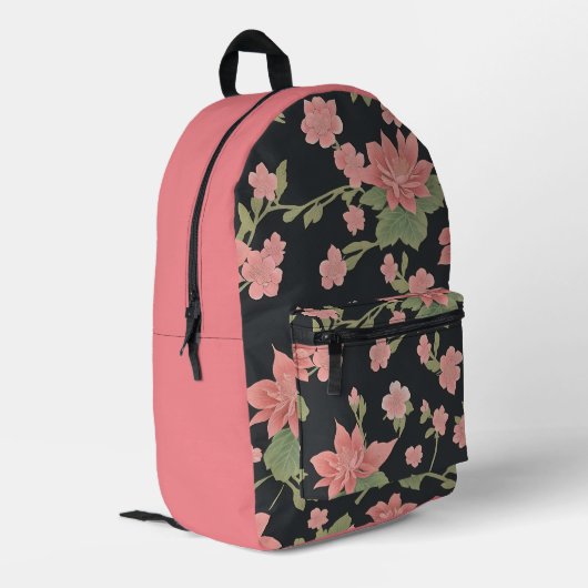 Cherry Blossom Bedruckter Rucksack (Rückseitige Ecke links)