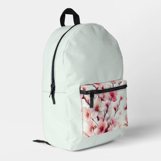 Cherry Blossom Bedruckter Rucksack (Rückseitige Ecke links)