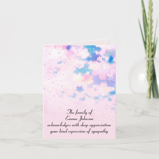Cherry Blossom Beileid Vielen Dank Karte (Vorderseite)