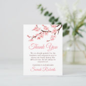 Cherry Blossom Beileid Vielen Dank Note Card Dankeskarte (Stehend Vorderseite)