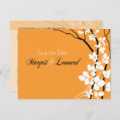 Cherry Blossom Bella Save the Date Ankündigungspostkarte (Vorne/Hinten)