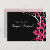 Cherry Blossom Bella Save the Date Ankündigungspostkarte (Vorne/Hinten)