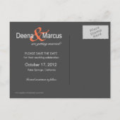 Cherry Blossom Bella Save the Date Foto Ankündigungspostkarte (Rückseite)