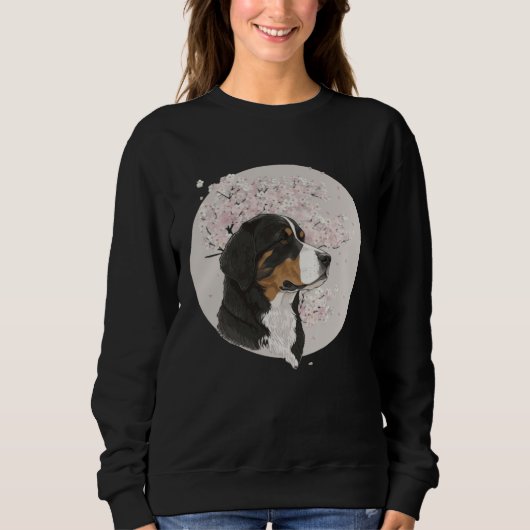 Cherry Blossom Bernese Mountain Dog Breed Japanese Sweatshirt (Vorderseite)