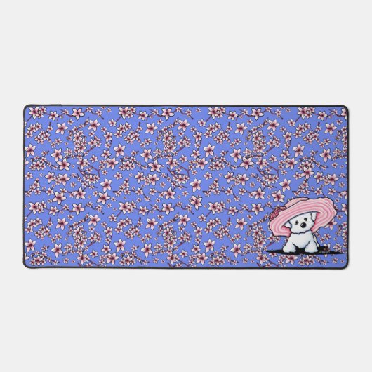 Cherry Blossom Bichon Schreibtischunterlage (Vorderseite)