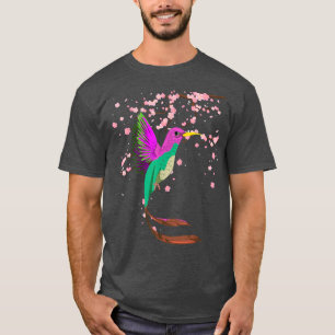 Cherry Blossom Bird Animal Sakura Hummingbird T-Shirt