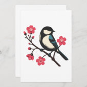 Cherry Blossom Bird - Frühlingsdienlichkeit Kunst Einladung (Vorne/Hinten)