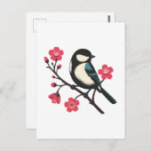 Cherry Blossom Bird - Frühlingsdienlichkeit Kunst Postkarte (Vorne/Hinten)