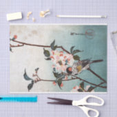 Cherry Blossom & Bird, Hiroshige, Ukiyoe Seidenpapier (Handwerk)