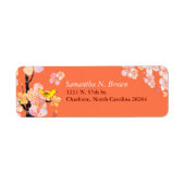 Cherry Blossom Bird Orange-Adresse (Vorne)