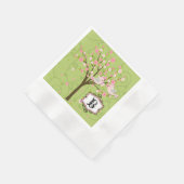 Cherry Blossom Birds Hochzeitspapier Napkins Serviette (Ecke)