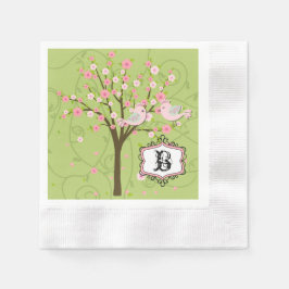 Cherry Blossom Birds Hochzeitspapier Napkins Serviette