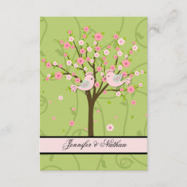 Cherry Blossom Birds RSVP Card