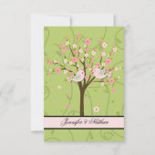 Cherry Blossom Birds RSVP Card Karte (Vorderseite)