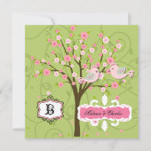 Cherry Blossom Birds Square Einladung zur Hochzeit (Vorderseite)