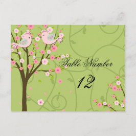 Cherry Blossom Birds Tischnummer Postcard