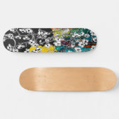 Cherry Blossom Black Cat Abstrakt floral Skateboard (Horizontal)