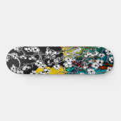 Cherry Blossom Black Cat Abstrakt floral Skateboard (Horizontal)