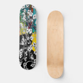 Cherry Blossom Black Cat Abstrakt floral Skateboard (Vorderseite)