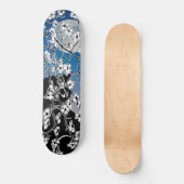 Cherry Blossom Black Cat Vollmond Nacht Skateboard (Vorderseite)