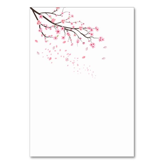 Cherry Blossom Blätter hinter Tischnummer (Rückseite)