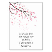 Cherry Blossom Blätter hinter Tischnummer (Vorderseite)