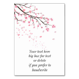 Cherry Blossom Blätter hinter Tischnummer