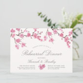 Cherry Blossom Bloom | Abendessen Probe Einladung (Stehend Vorderseite)