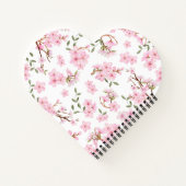 Cherry Blossom Bloom Heart Notebook Notizblock (Rückseite)