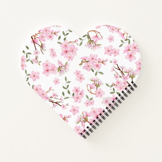 Cherry Blossom Bloom Heart Notebook Notizblock (Rückseite)