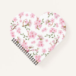 Cherry Blossom Bloom Heart Notebook Notizblock
