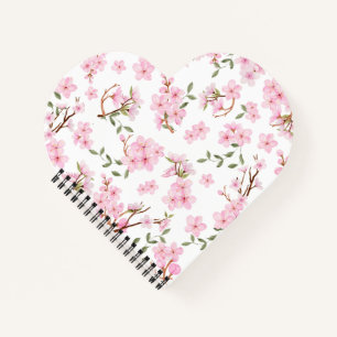 Cherry Blossom Bloom Heart Notebook Notizblock