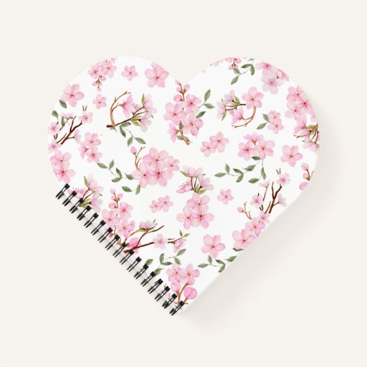 Cherry Blossom Bloom Heart Notebook Notizblock (Vorderseite)