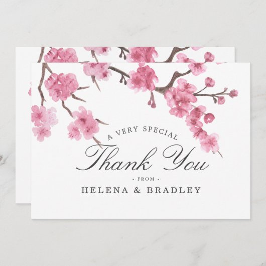 Cherry Blossom Bloom | Hochzeit Danke (Vorne/Hinten)