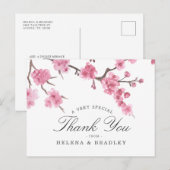 Cherry Blossom Bloom | Hochzeit Danke Postkarte (Vorne/Hinten)