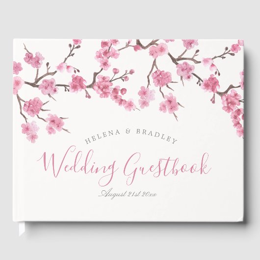 Cherry Blossom Bloom | Hochzeit Gästebuch (Vorderseite)