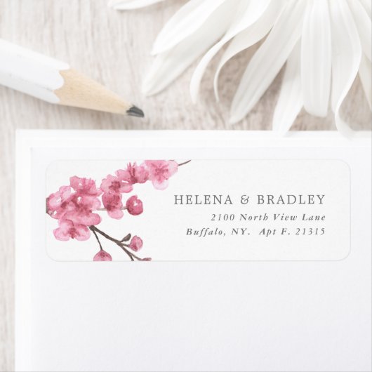 Cherry Blossom Bloom | Hochzeitsfeier Rücksendeadr (Insitu)