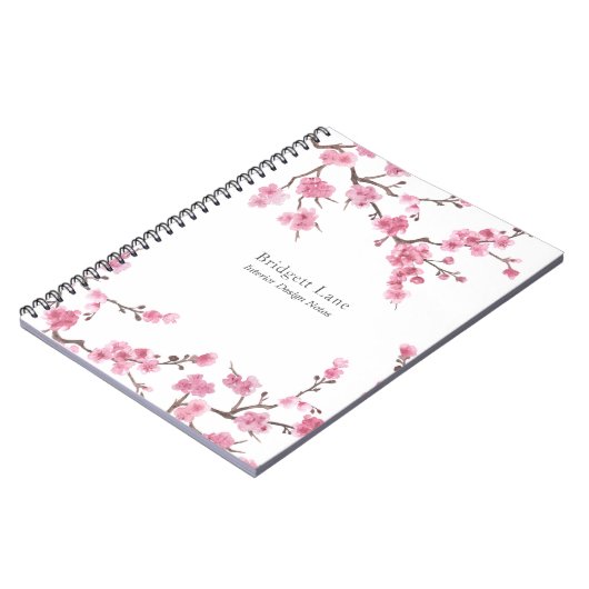 Cherry Blossom Bloom | Name + Titel Notizblock (Linke Seite)