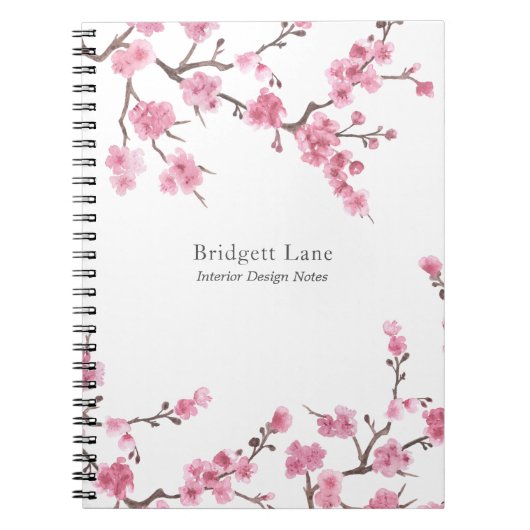 Cherry Blossom Bloom | Name + Titel Notizblock (Vorderseite)