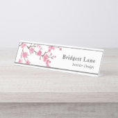 Cherry Blossom Bloom | Name + Titel Schreibtischnamensplakette (Vorderseite )