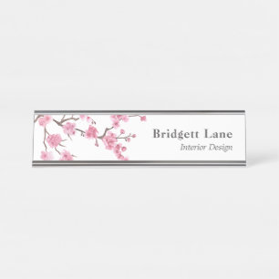 Cherry Blossom Bloom   Name + Titel Schreibtischnamensplakette