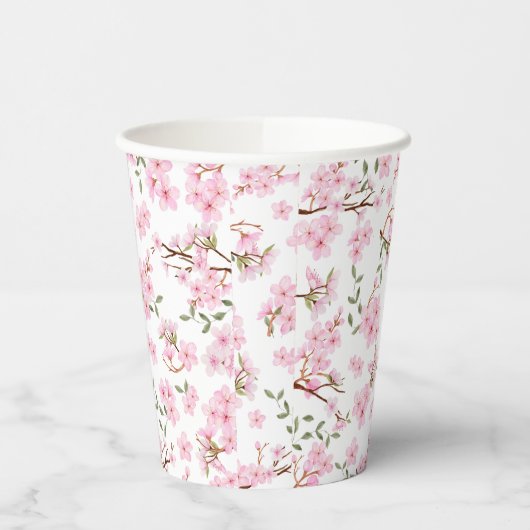 Cherry Blossom Bloom Paper Cups Pappbecher (Links)