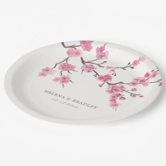 Cherry Blossom Bloom Pappteller (Schrägansicht)