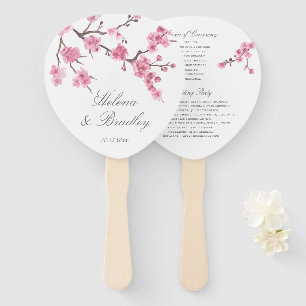 Cherry Blossom Bloom Rosa Hochzeitsprogramm Fächer